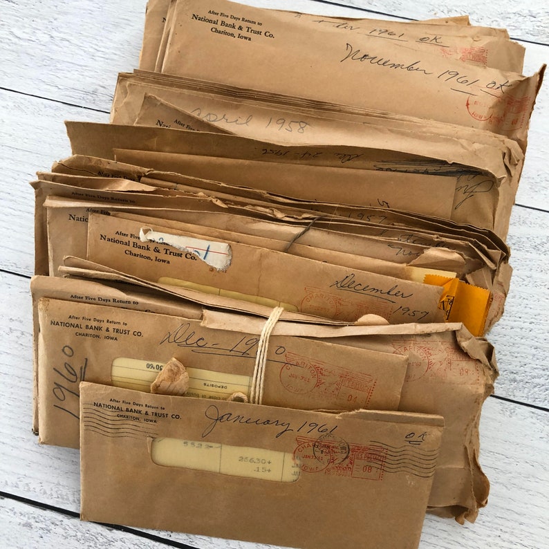 1960\u2019s Business Bank Statements /& Cancelled Checks Ephemera Documents Vintage 1950\u2019s