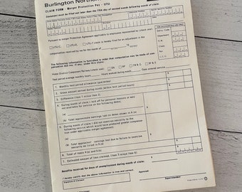 Vintage Burlington Northern RR Claim Forms Set of 3 Sheets