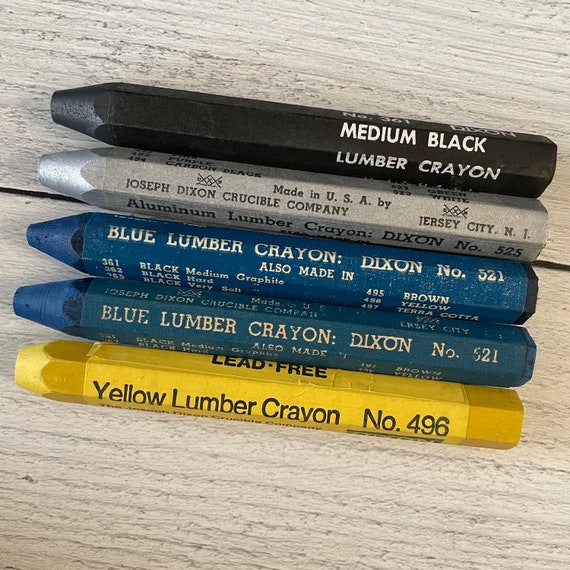 Vintage Dixon Lumber Marking Crayons in Black or Yellow 