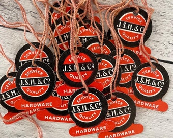 Vintage J.S.H. & Co. Hardware Store Single Tag