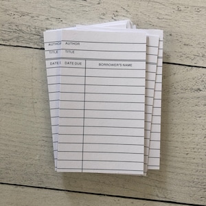 New Library Book Checkout Cards Set of 10