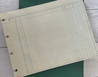 Vintage Boorum & Pease No. G15-2 Refill Ledger Paper Set of 5 Sheets