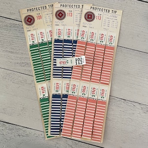 Vintage Lotto / Gambling Game Numbers Set of 6 Tabs