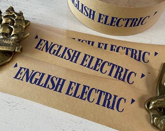 Taśma pakowa z gumą Vintage „English Electric”