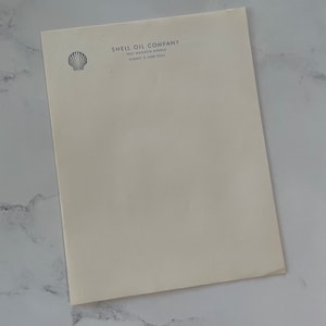 Vintage Shell Oil Co membrete de Albany, Nueva York Conjunto de 3 hojas con marca de agua