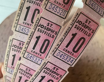 Vintage St. Joseph’s Suffield 10 Cent ickets. Set of 10 tickets