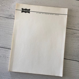 Frisco Railroad Carta intestata Foglio intero Carta vintage Set di 3 fogli