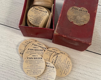 Antique Phil’s Pain Killer Apothecary Pharmacy Labels Set of 3 Early 1900s