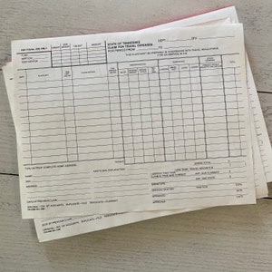 Vintage State of Tennessee Claim voor reiskostenformulieren Set van 5 vellen