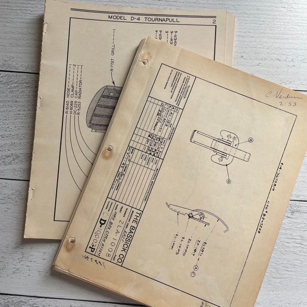 Vintage Parts & Assembly Schematic Print Single Sheet