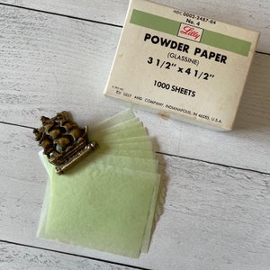 Vintage Lilly Green Glassine Powder Paper Set of 5 Sheets