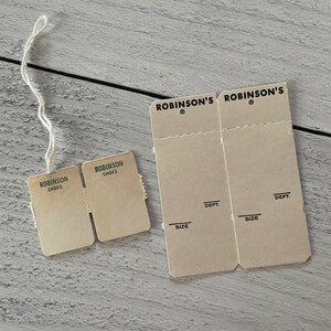 Vintage Robinson's schoenen prijskaartjes! Set van 4 etiketten