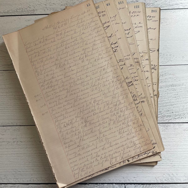 Antique 1890s Fidelity Lodge Ledger Sheets by the sheet, make your own set!