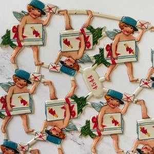 Cupido postale vintage di produzione tedesca Dresda Cupido singolo fustellato dal foglio!