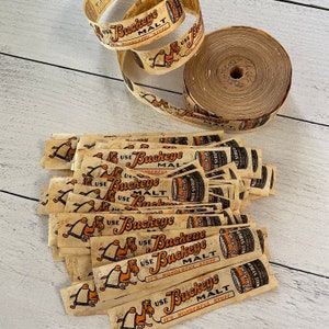 Antiker Buckeye Malt Sirup aus den 1920er Jahren mit gummiertem Packband-Logo-Streifen