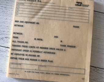 Vintage Burlington Lines Tissue Train Orders Set of 5 sheets