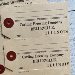 Vintage Carling Brewing Co uit Belleville, Illinois enkele tag
