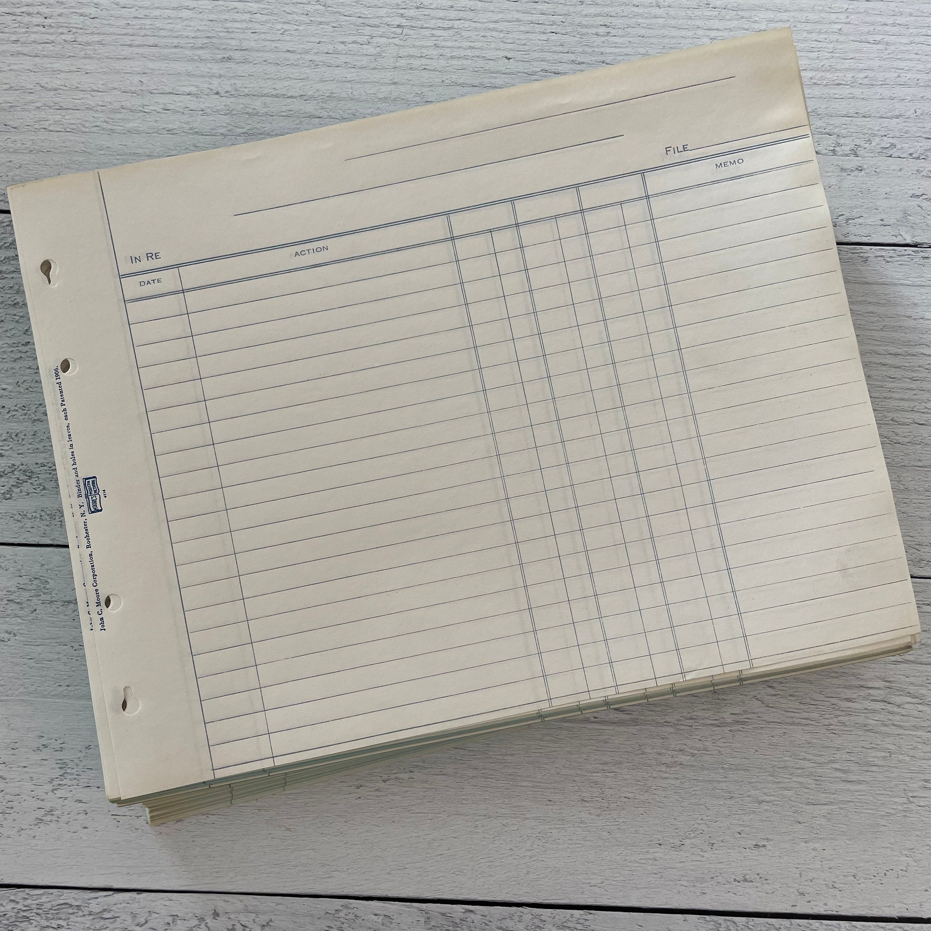 Antique 1925 Moores Unused Ledger Paper From a Law Office Set Etsy