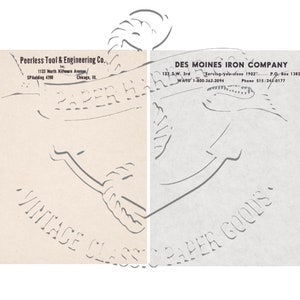 Set di carta intestata industriale vintage di 2 clip art di immagini digitali PNG per uso commerciale
