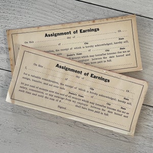 Vintage Verdienstzuordnung / Zahlungsabzug Belege 3er Set