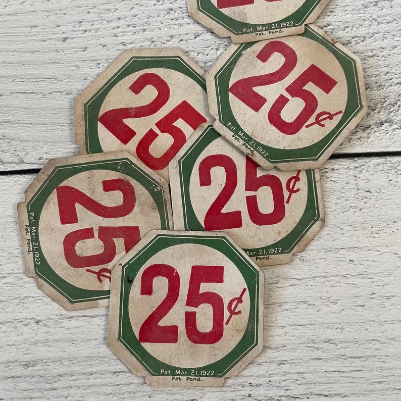 Antique Crown Brand Mercantile / Store Price Display Cards Red & Green ...