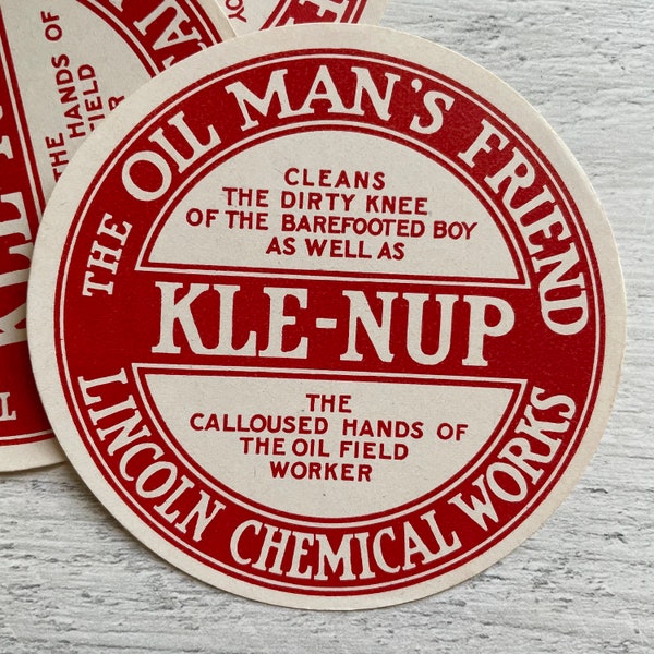 Vintage Kle-Nup, the Oil Man’s Friend Labels Ephemera Collage Journal Mixedmedia
