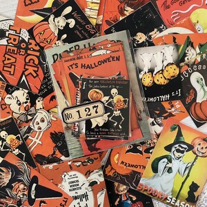 PHC No. 127 Kitsch Cutesy Halloween Reproduction Gummed Labels or Stickers