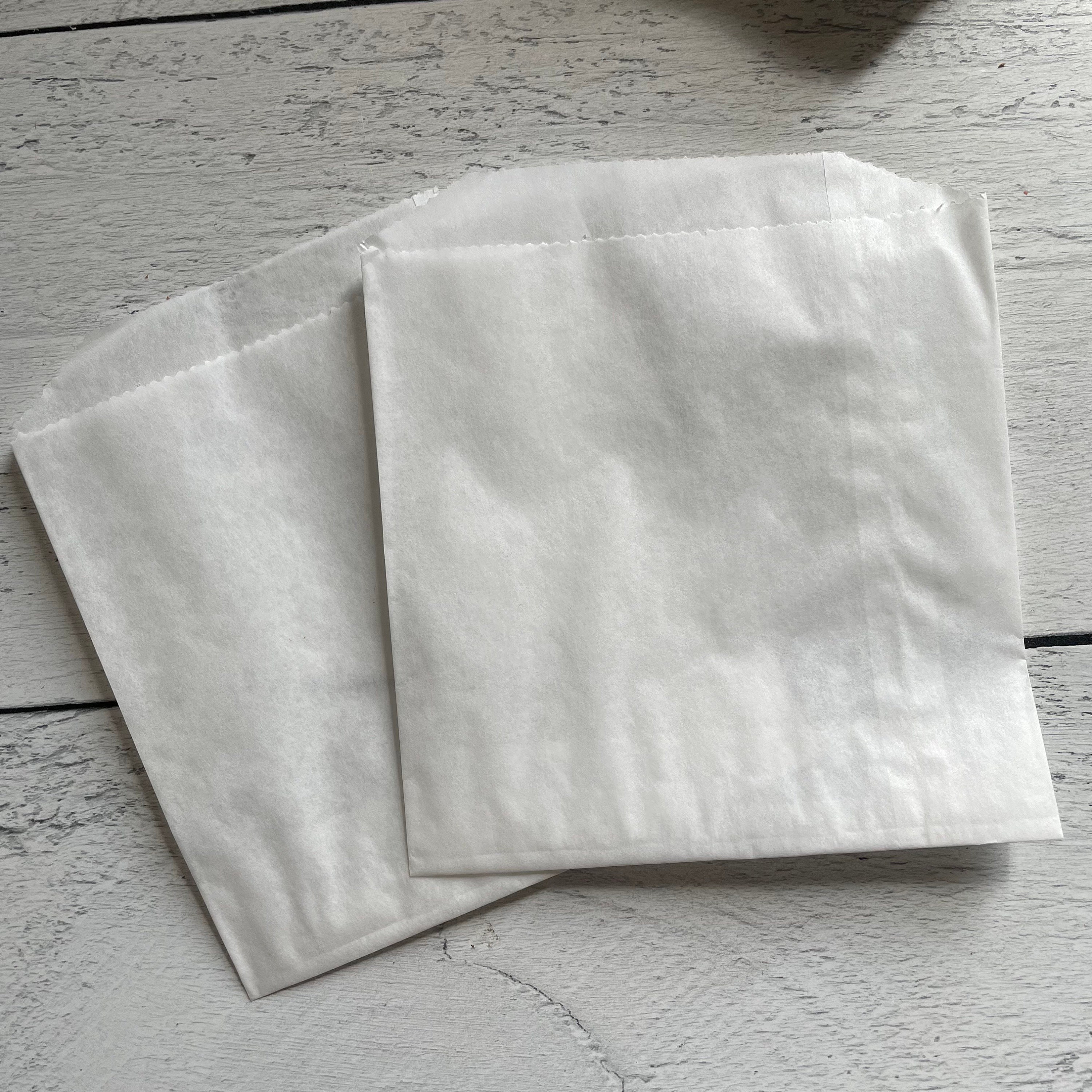 Set of 10 White Paper French Fry Bags for Pockets, Mails, Collage