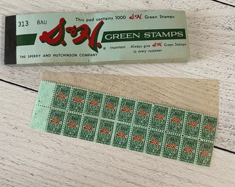 Vintage S&H Savings Stamps One Sheet with Glassine Separator- 20 stamps