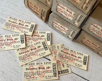 Vintage Ward Bus Lines Country Stop Tickets Set of 7