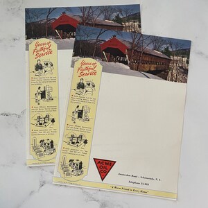 Papel con membrete vintage de 1954 de Acme Oil Co de Schenectady, Nueva York, Hoja suelta