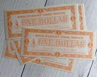 Vintage Poll Parrot Shoe Money Coupons circa 1920’s-30’s