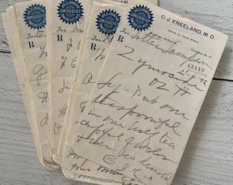 Single Antique 1890’s Jas. G. Johnson Druggist Advert M.D. Prescription from Traverse City, Michigan