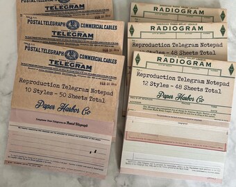 PHC Vintage Telegram Notepads Reproductions Choose your favorite! #85 or #191