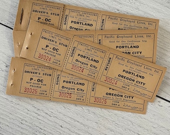 Vintage Pacific Greyhound Lines Portland & Oregon City Ticket