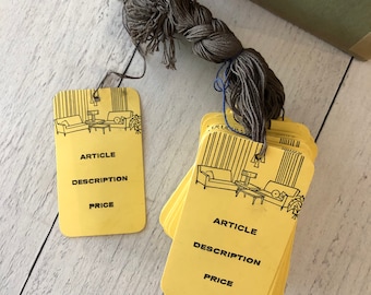 Vintage Dennison Furniture Tags No. 15-132 Set of 5