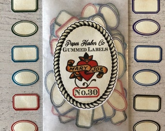 PHC No. 30 Vintage Dennison Style Reproduction Gummed Labels or Stickers Set of 105