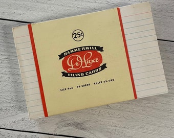 Vintage Hammermill DeLuxe Filing Index Cards Set of 5 Single Cards