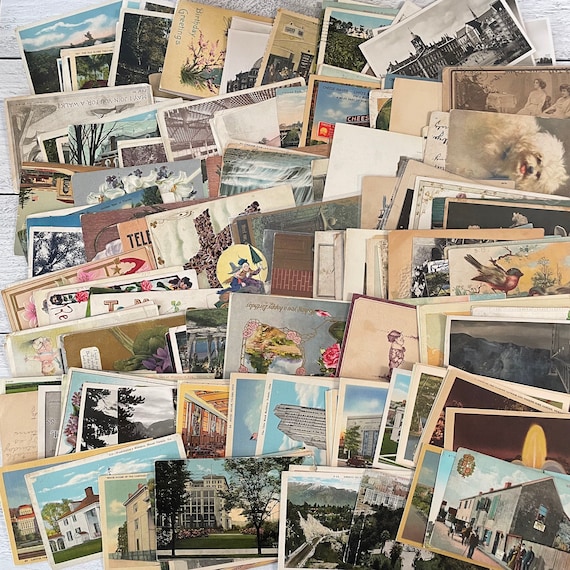 コレクション ANTIQUE STAMPS/POSTCARDS Antique Postcards Random Set of 6 - Etsy
