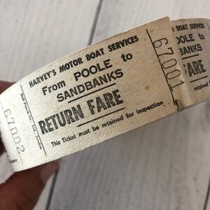 Vintage Harvey's Motor Boat Services Hin- und Rückfahrt Tickets Set mit 10 Tickets