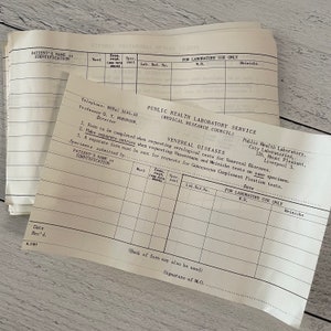 Vintage Public Health Laboratory Service (Medical Research Council) Venereal Diseases Form Single sheet