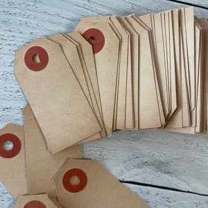 Vintage reforzar etiquetas Kraft conjunto de 3
