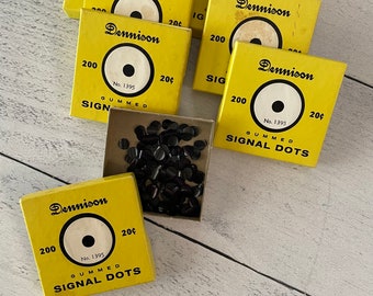 Vintage Dennison No.1395 Gummed Signal Dots in Black