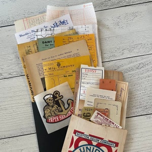 30 Piece Vintage Paper Kits- everything under the sun! Collage Mixedmedia Art Journals Scrapbooking Junk Journal