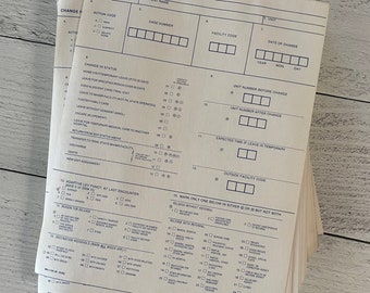 Vintage Patient Change of Status duplicate forms from the State of Tennessee Dept. of Mental Health
