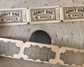 Seltene Antike Gib ein 5 Cents Ticket 3er-Streifen