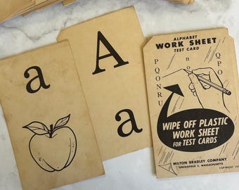 Choose your favorite-Vintage 1950’s Milton Bradley Kindergarten- 2nd grade Flash Card Picture Letter Sets