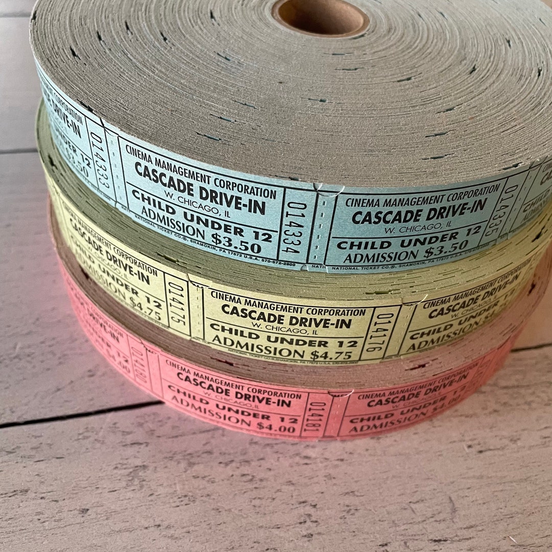 Vintage Cascade Drive-in Theatre Children’s Admission Tickets Set of 12 ...