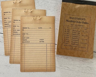 Vintage Generic Salesmen’s Manifold Duplicate Orders Set of 3 duplicates