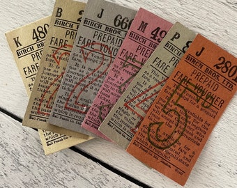Vintage Birch Bros Ltd Prepaid Fare Voucher Tickets Set